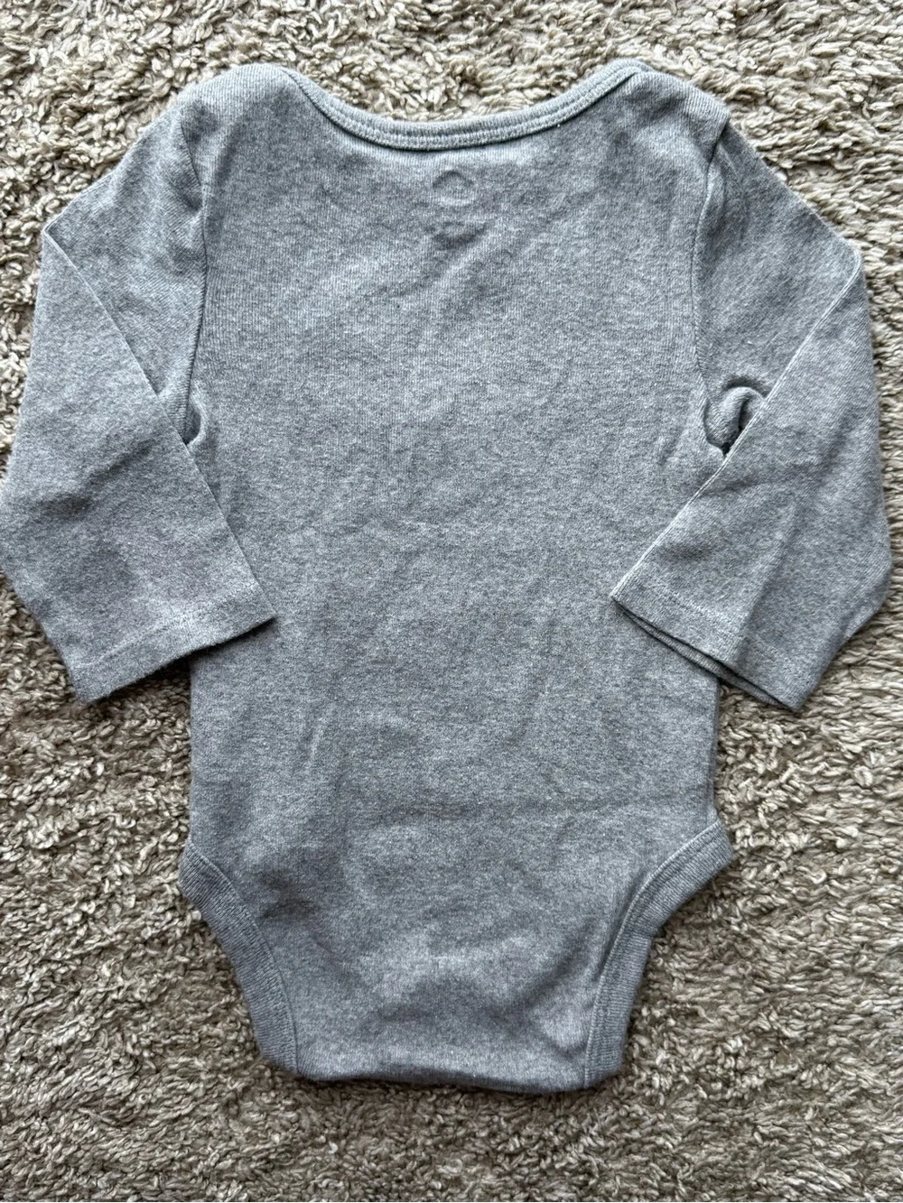 Cloud Island Gray Long Sleeve Bodysuit Baby One Piece 3-6M Cotton Basic